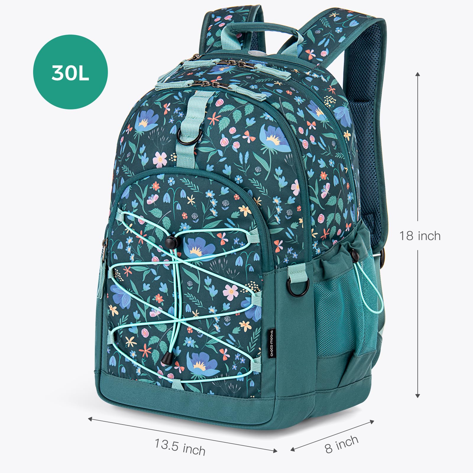 Floral Green Backpack 18 Inch