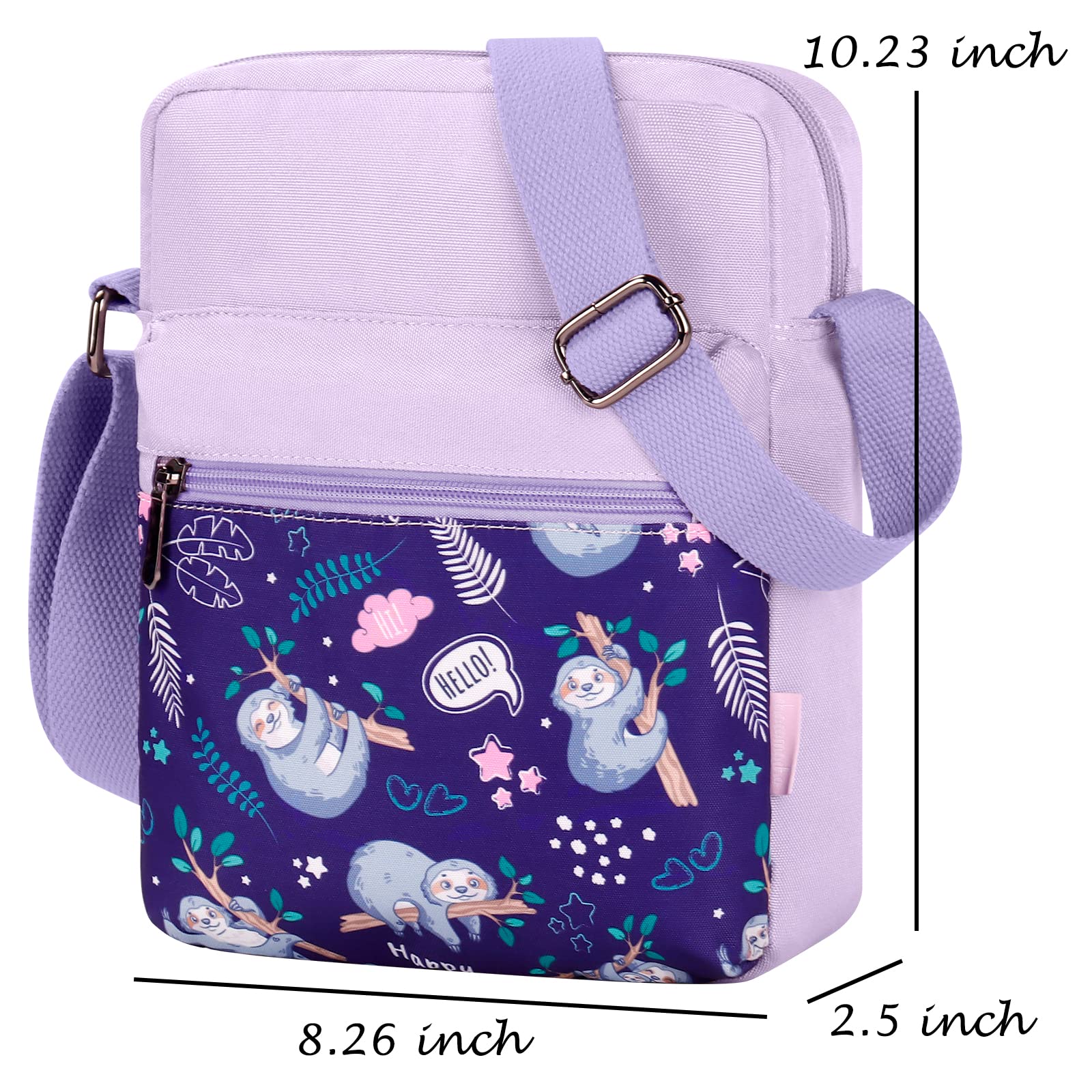 Sloth Purple Crossbody Purse