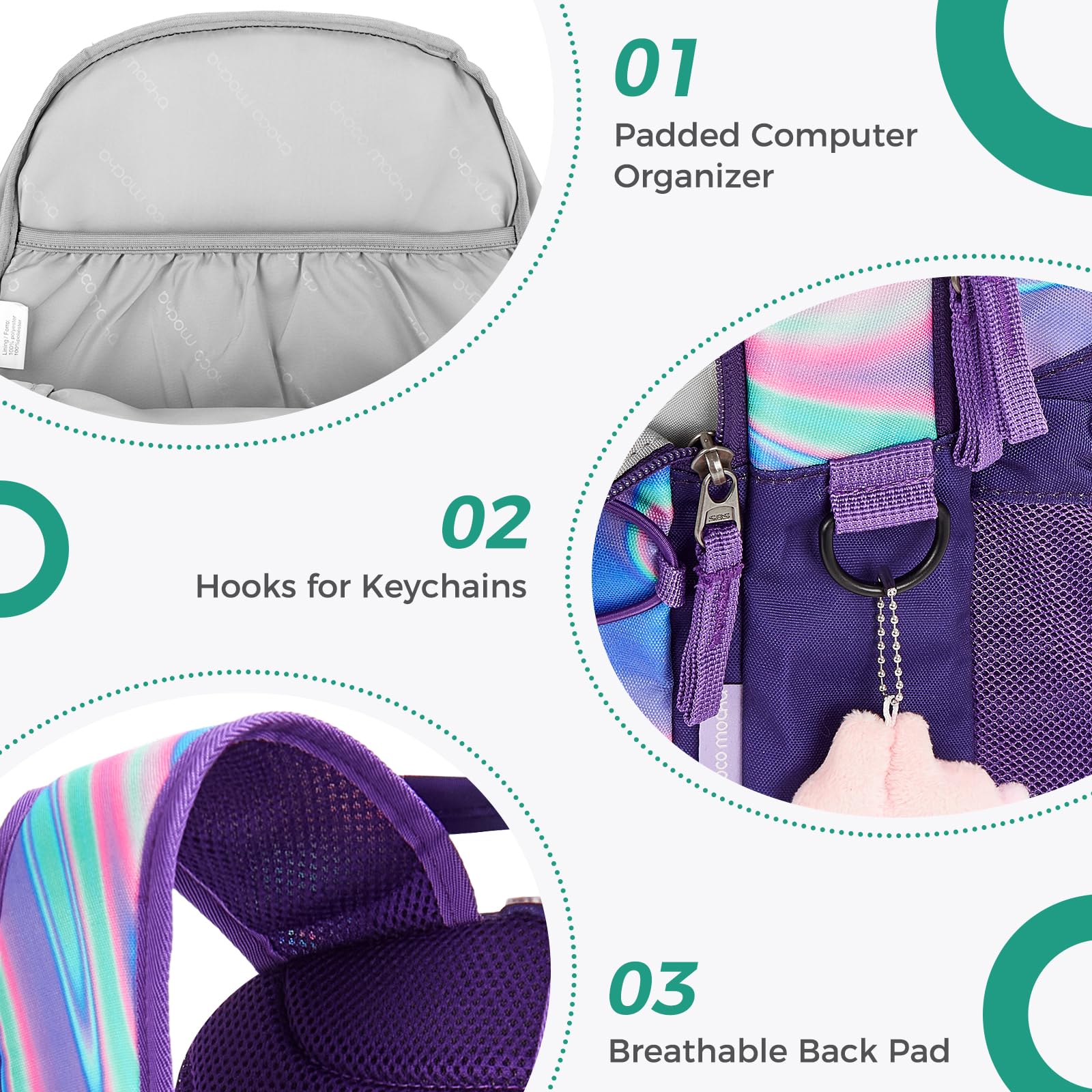 Fade Purple Backpack 18 Inch