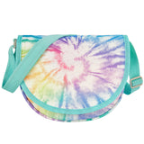 Tie Dye Green Saddle Crossbody Purse