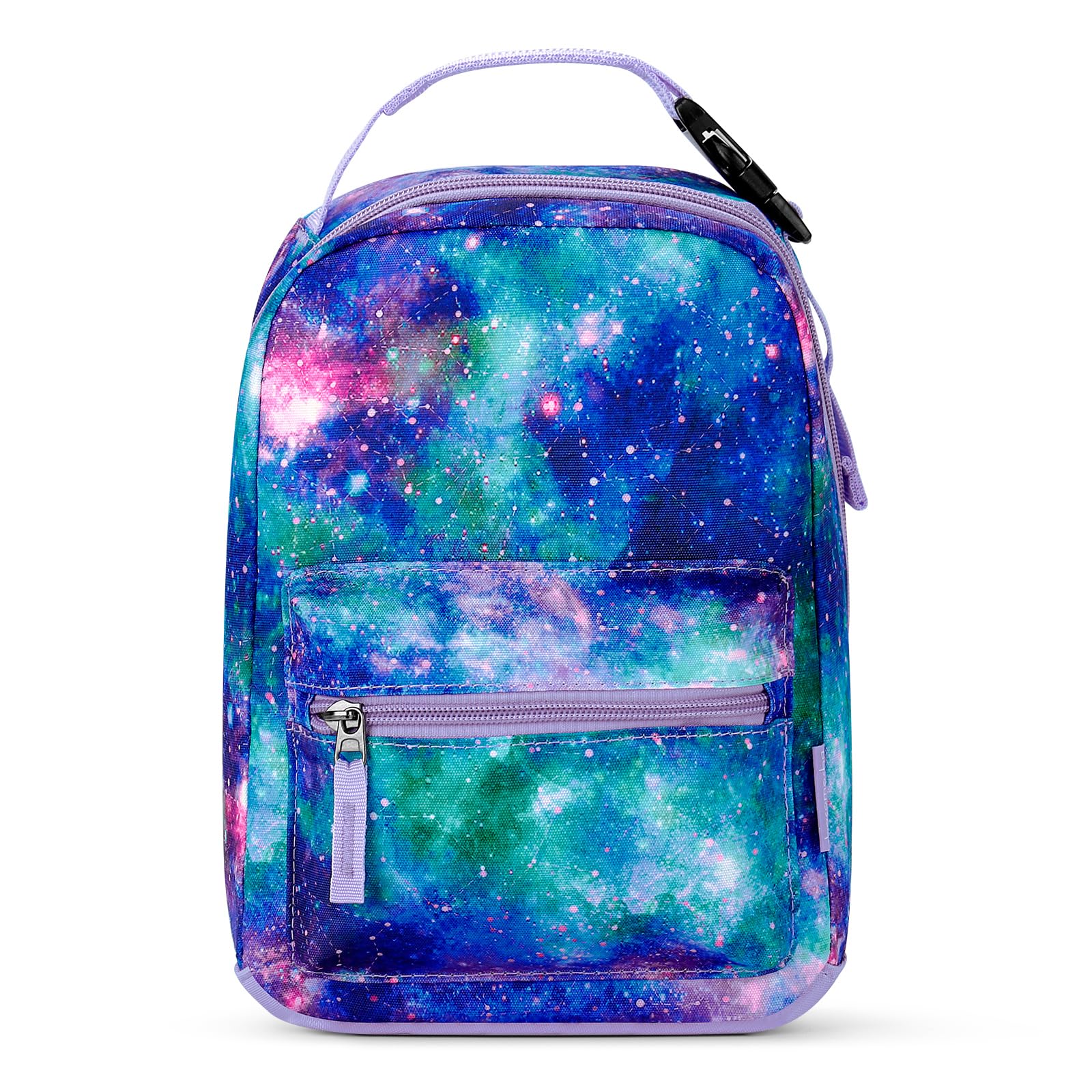 Galaxy Purple Green Portable Lunch Bag