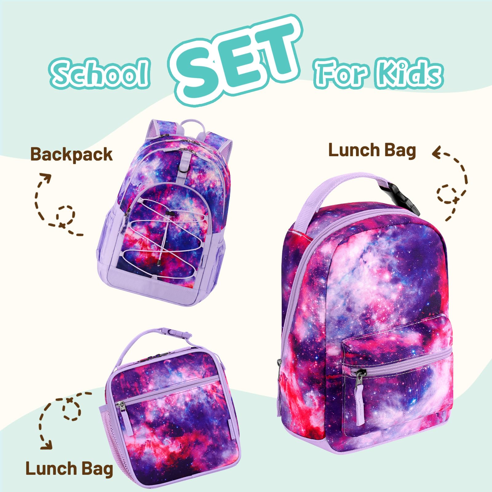 Gradient Purple Portable Lunch Bag
