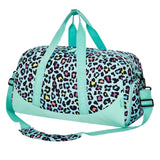 Leopard Teal Duffle Bag