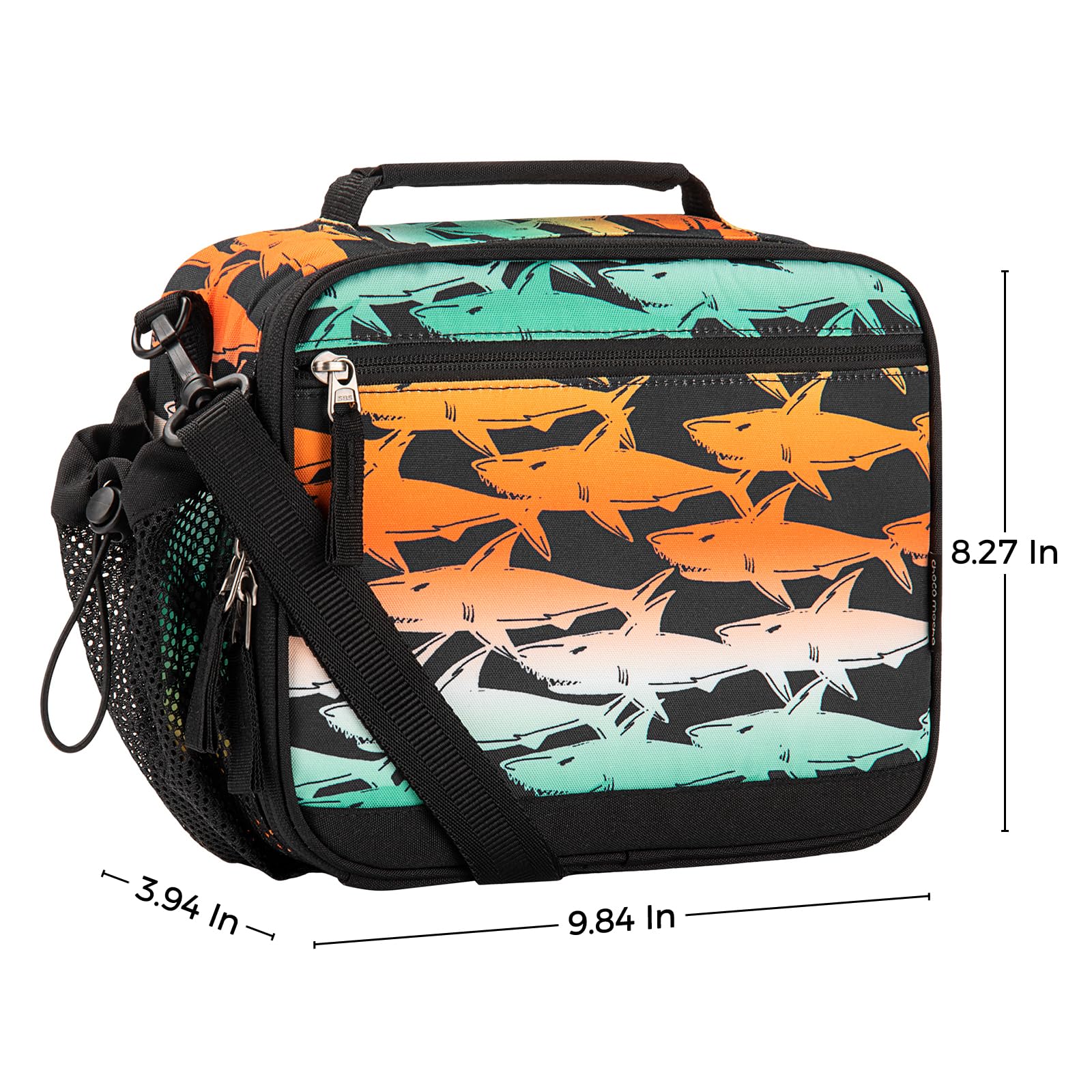 Shark Gradient Orange Lunch Box