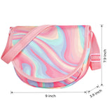 Fluid Colorful Pink Saddle Crossbody Purse