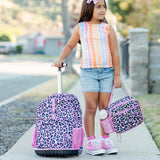 Butterfly Purple Kids Rolling Backpack Set