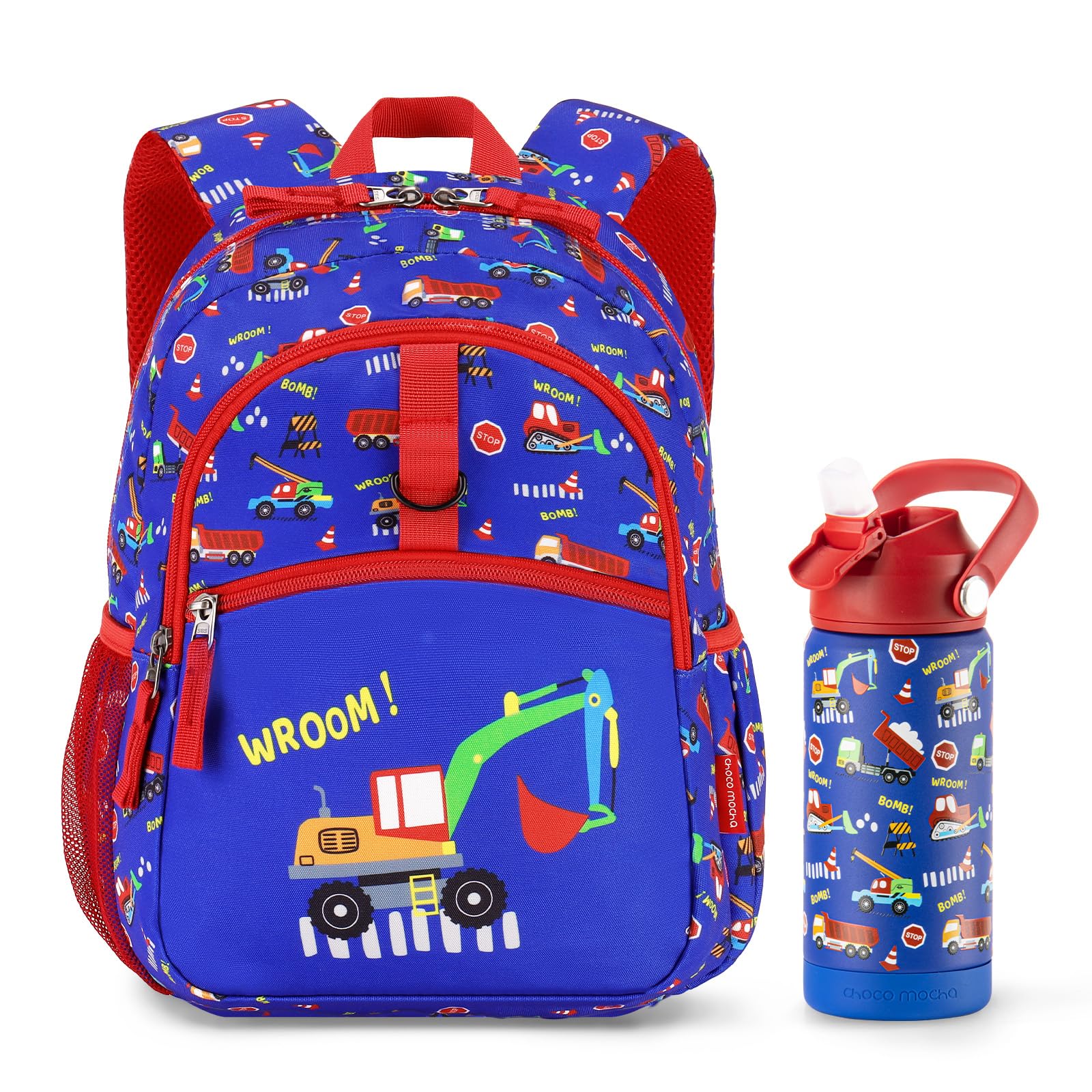 Truck Blue Toddler Backpack 12 Inch