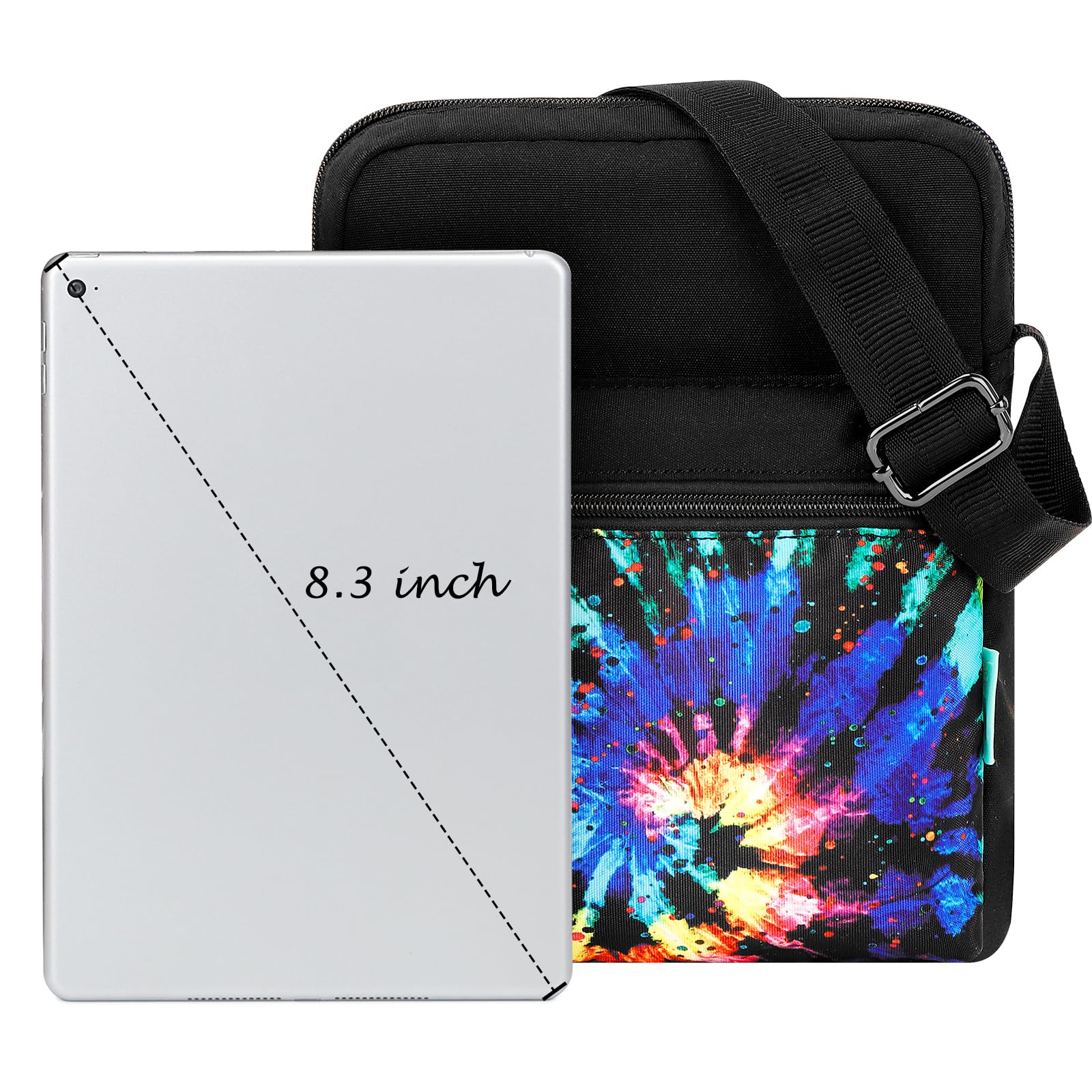 Tie Dye Swirl Black Crossbody Purse