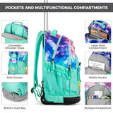 Butterfly Purple Teens Rolling Backpack Set