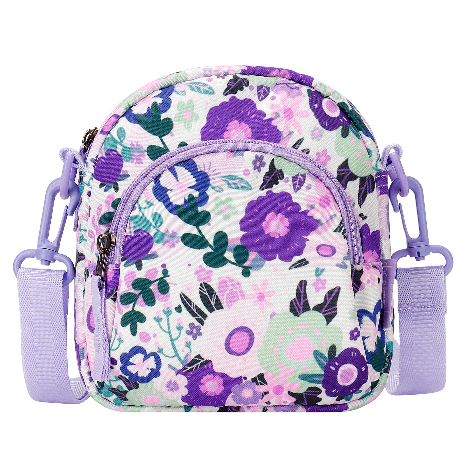 Floral Purple Arch Crossbody Purse