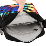 Tie Dye Swirl Black Crossbody Purse