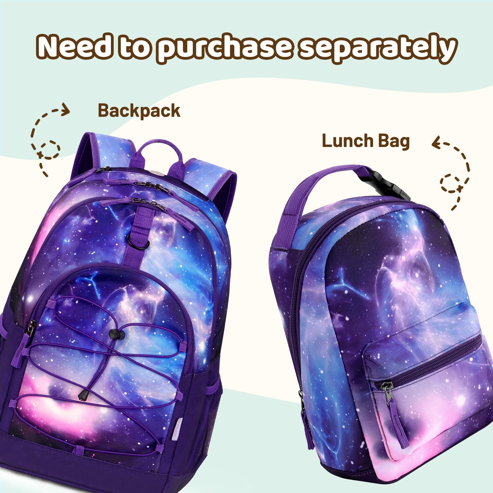 Glaxay Purple Portable Lunch Bag
