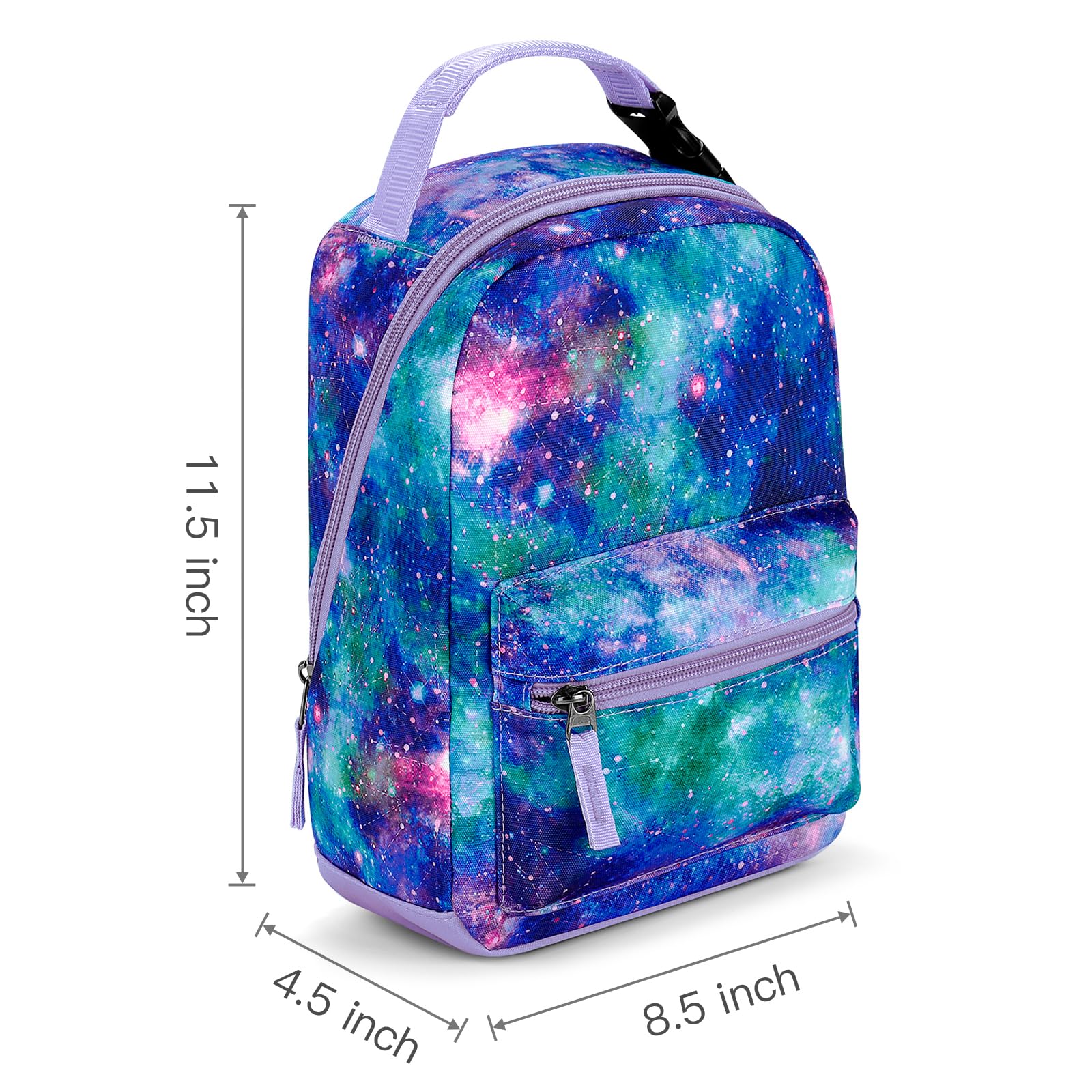 Galaxy Purple Green Portable Lunch Bag