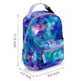Galaxy Purple Green Portable Lunch Bag