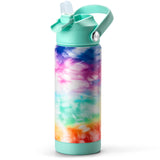 Tie Dye Swirl Rainbows Water Bottle 18Oz