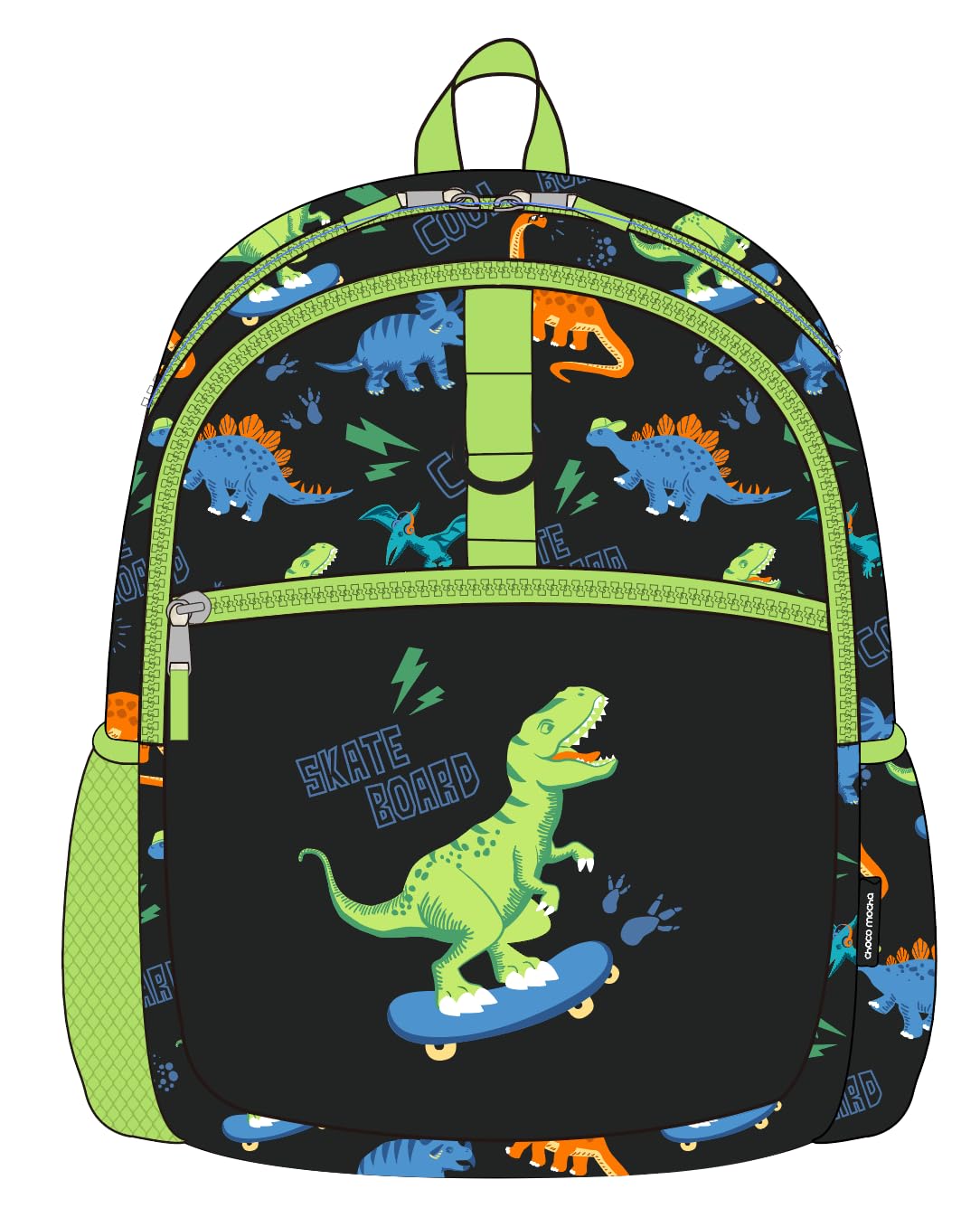 Dinosaur Green Toddler Backpack 12 Inch