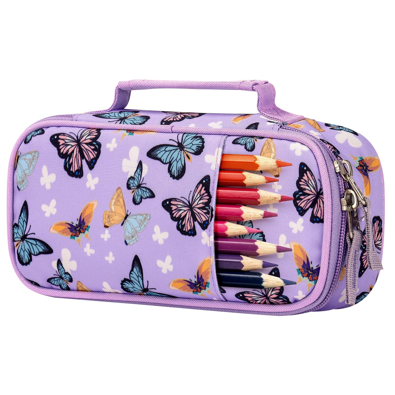 Butterfly Purple Pencil Case Pencil Case Choco Mocha 