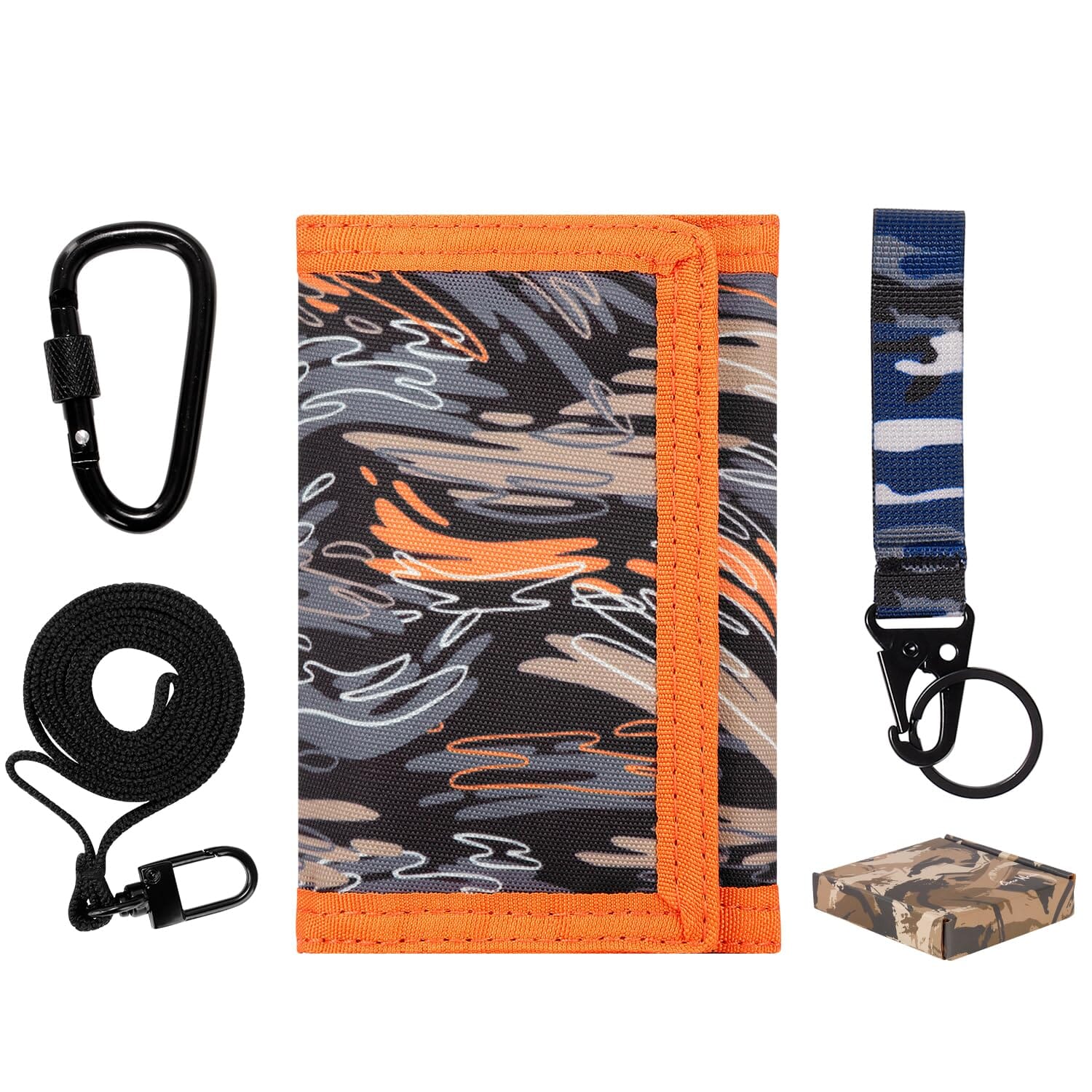 Camo Orange Wallet Boys Wallets Choco Mocha 