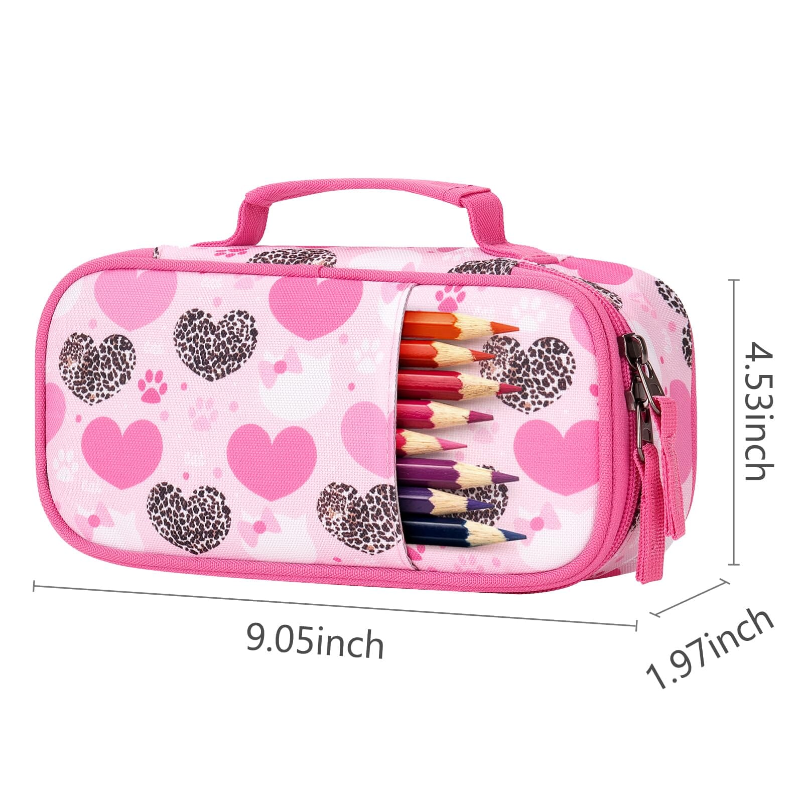 Cat Heart Pink Pencil Case Pencil Case Choco Mocha 