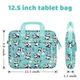 Choco Mocha 12.5 Inch Kids Panda Tablet Sleeve Bag for Girls, Kids Tablet Carrying Case for Fire HD 10, Fire HD 8, Fire 10 Tablet, Chromebook,Kindle Kids Edition,iPad, Teal Green Choco Mocha 