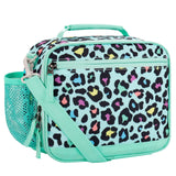 Choco Mocha Cheetah Kids Lunch Box for Girls Lunch Boxes for School Lunch Bag for Girls with Shoulder Strap for Toddler Preschool Kindergarten kids Green Choco Mocha 