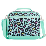 Choco Mocha Cheetah Kids Lunch Box for Girls Lunch Boxes for School Lunch Bag for Girls with Shoulder Strap for Toddler Preschool Kindergarten kids Green Choco Mocha 