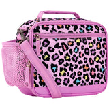 Choco Mocha Cheetah Lunch Box Kids Lunch Box for Girls Lunch Boxes for School Girls Leopard Lunchbox for Kids Lunch Bag for Girls with Shoulder Strap for Toddler Preschool Kindergarten Gift Pink Choco Mocha 