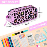 Choco Mocha Cheetah Pencil Pouch for Kids Toddler Girls, Soft Zipper Small Pencil Case for Little Girls, Kids Leopard Pencil Bag for Girls, Pink Choco Mocha 