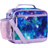 Choco Mocha Galaxy Lunch Box Kids Lunch Box for Girls Lunch Boxes for School Girls Lunchbox for Kids Lunch Bag for Girls with Shoulder Strap for Toddler Preschool Kindergarten Purple Choco Mocha 