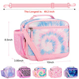 Choco Mocha Tie Dye Kids Lunch Box for Girls Lunch Boxes for School Lunch Bag for Girls with Shoulder Strap for Toddler Preschool Kindergarten kids Blue Choco Mocha 