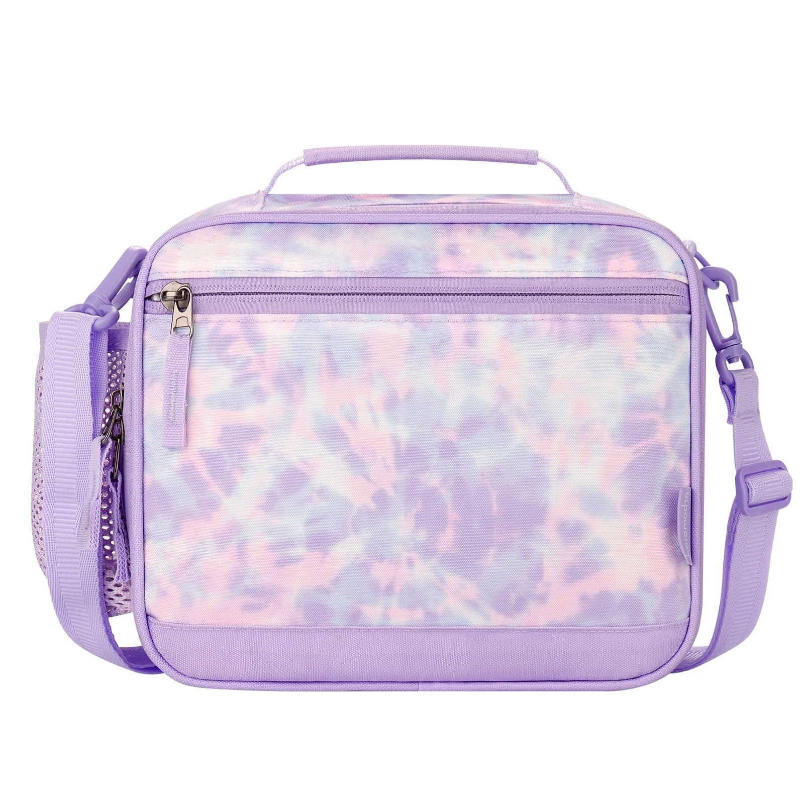 Choco Mocha Tie Dye Kids Lunch Box for Girls Lunch Boxes for School Lunch Bag for Girls with Shoulder Strap for Toddler Preschool Kindergarten kids Purple Choco Mocha 