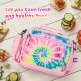 Choco Mocha Tie Dye Lunch Box Kids Lunch Box for Girls Lunch Boxes for School Girls Lunchbox for Kids Lunch Bag for Girls with Shoulder Strap for Toddler Preschool Kindergarten Choco Mocha 