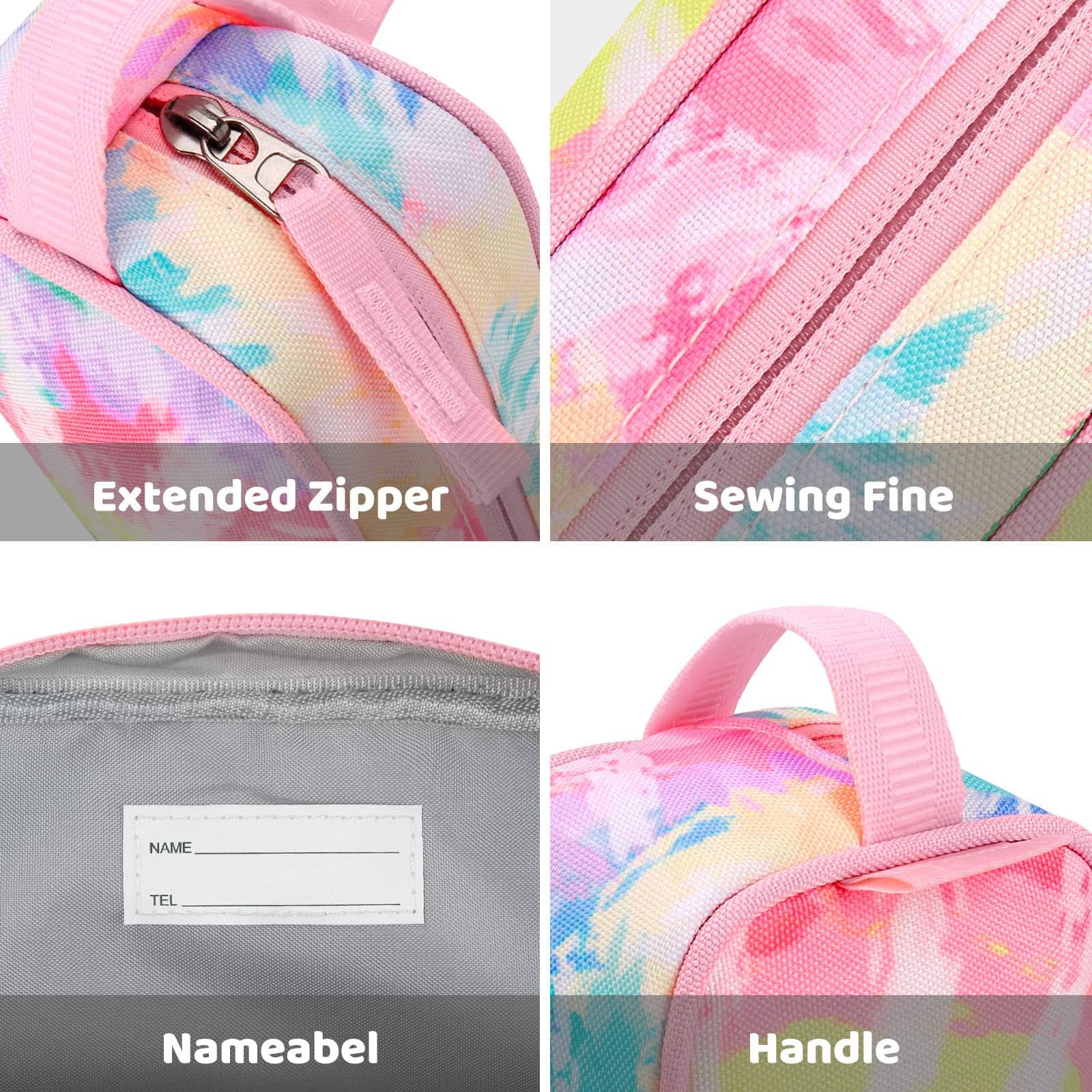 Choco Mocha Tie Dye Pencil Case for Girls Kids Toddler, Soft Zipper Small Pencil Pouch for Little Girls, Kids Pencil Bag for Girls, Colorful Choco Mocha 