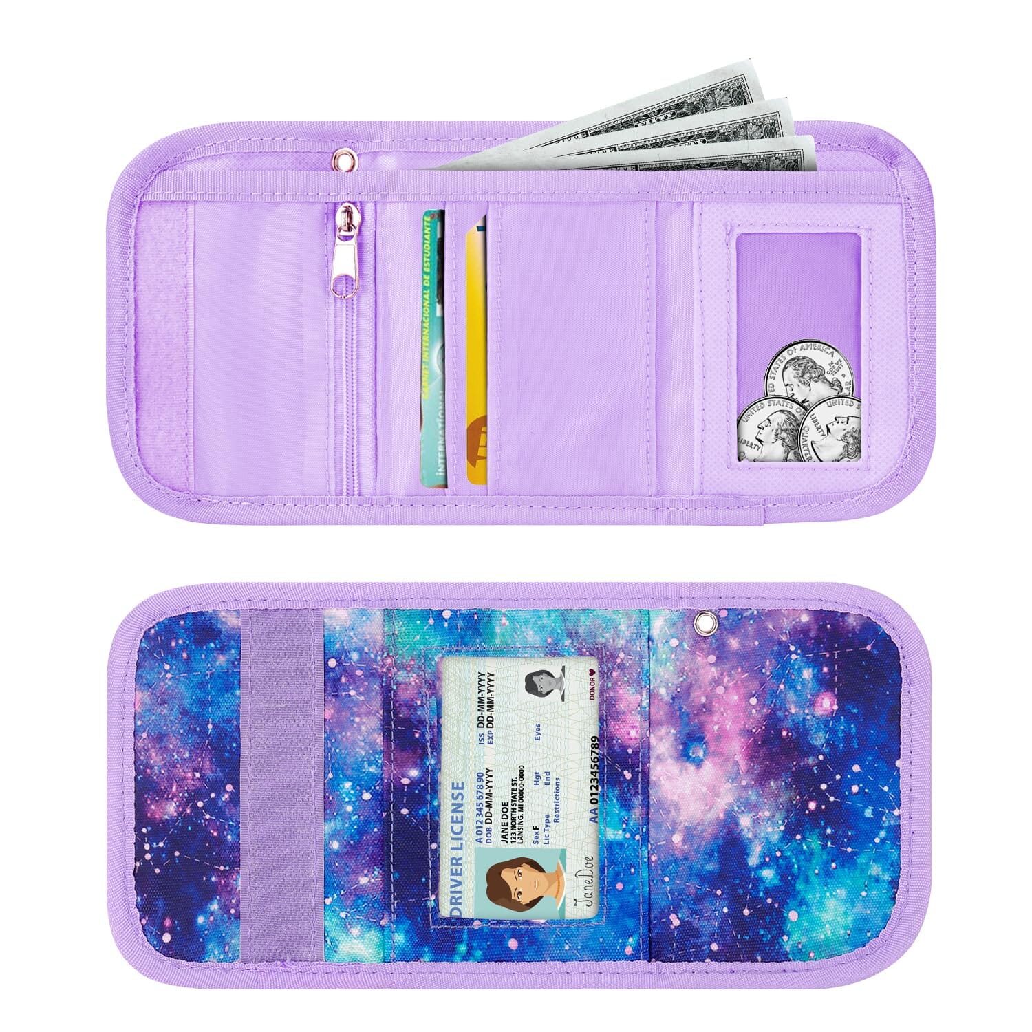 Galaxy - Green Purple Wallet Girls Wallet Choco Mocha 