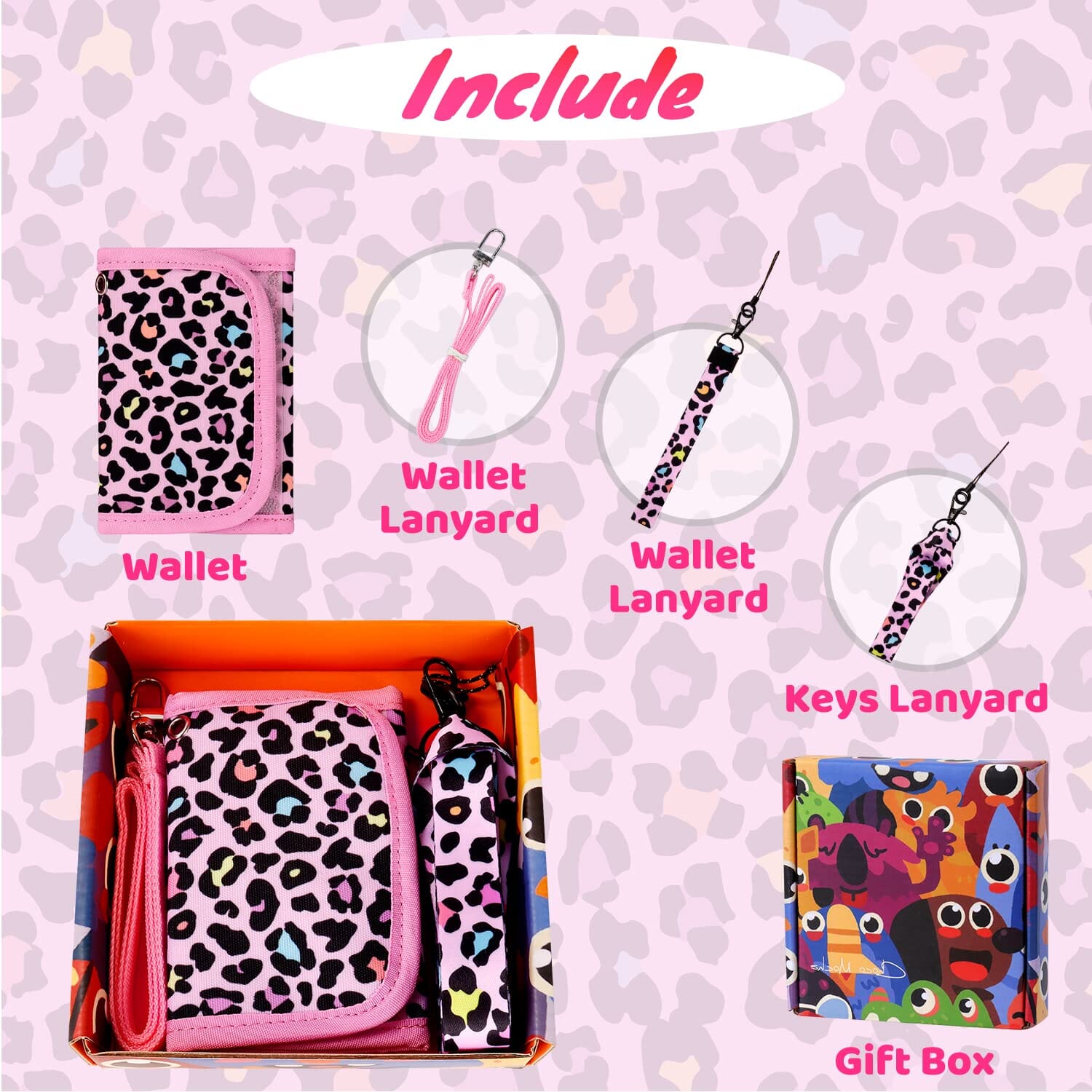 Leopard-Pink Wallet Girls Wallet Choco Mocha 