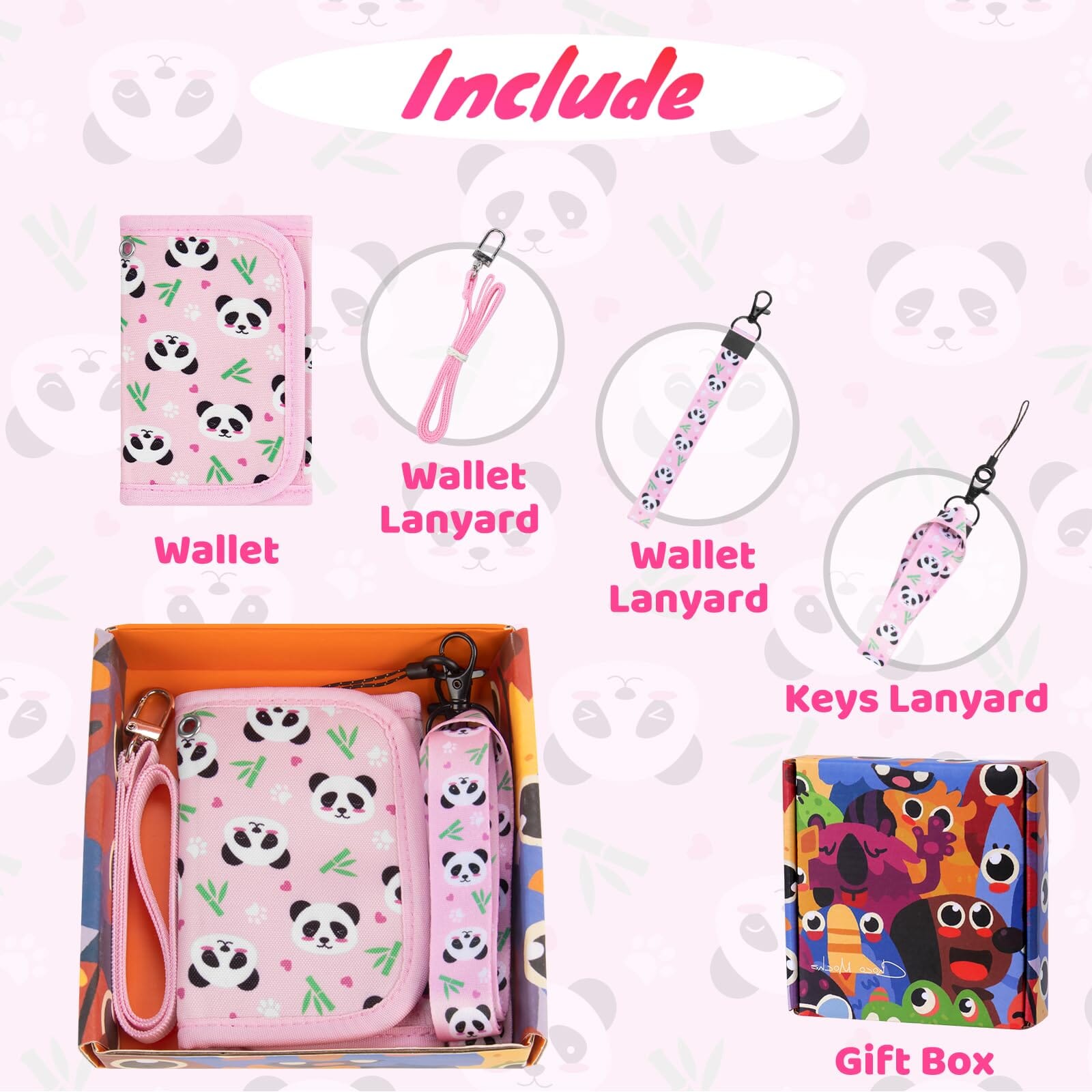 Panda-Pink Wallet Girls Wallet Choco Mocha 