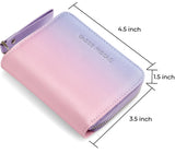 Purple Pink Gradient Leather Wallet Choco Mocha 