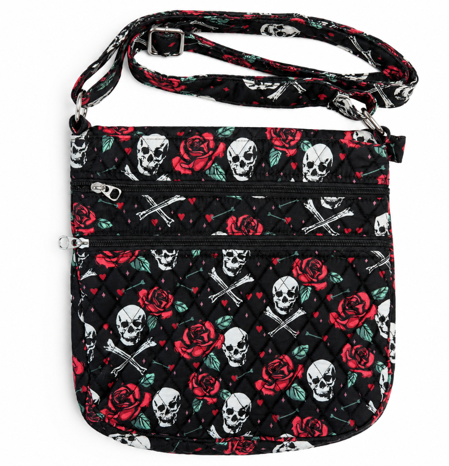 Castle Rock Skull Rose Fabric Shopping Bag